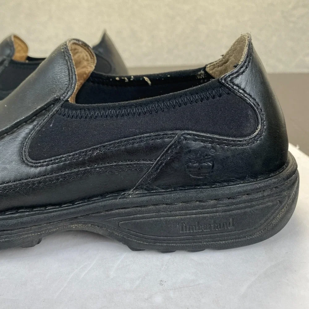 Timberland‎ 79030 Black Leather Slip On Loafers Men's Size 10.5 M,Comfort